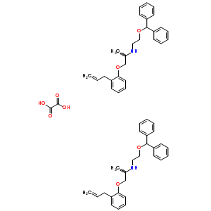 62099-07-4  N-[2-(diphenylmethoxy)ethyl]-1-(2-prop-2-en-1-ylphenoxy)propan-2-amine ethanedioate (2:1)