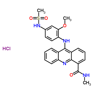 63178-49-4  9-({2-methoxy-4-[(methylsulfonyl)amino]phenyl}amino)-N-methylacridine-4-carboxamide hydrochloride