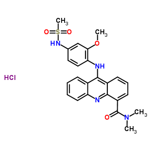 63178-50-7  9-({2-methoxy-4-[(methylsulfonyl)amino]phenyl}amino)-N,N-dimethylacridine-4-carboxamide hydrochloride