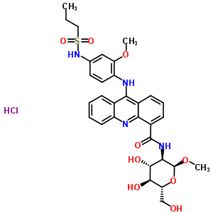 63178-57-4  methyl 2-deoxy-2-({[9-({2-methoxy-4-[(propylsulfonyl)amino]phenyl}amino)acridin-4-yl]carbonyl}amino)-alpha-D-glucopyranoside hydrochloride