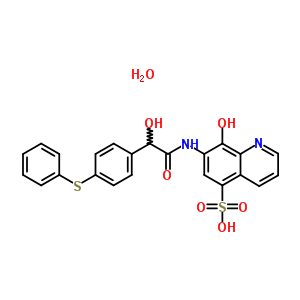 63680-68-2  8-hydroxy-7-({hydroxy[4-(phenylsulfanyl)phenyl]acetyl}amino)quinoline-5-sulfonic acid hydrate