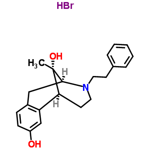 63869-43-2  (2S,6S,11S)-11-methyl-3-(2-phenylethyl)-1,2,3,4,5,6-hexahydro-2,6-methano-3-benzazocine-8,11-diol hydrobromide