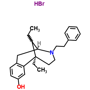 63915-46-8  (2S,6R)-6,11-diethyl-3-(2-phenylethyl)-1,2,3,4,5,6-hexahydro-2,6-methano-3-benzazocin-8-ol hydrobromide