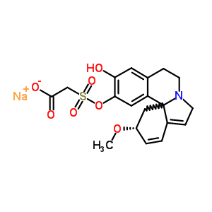 63938-29-4  sodium ({[(3alpha)-16-hydroxy-3-methoxy-1,2,6,7-tetradehydroerythrinan-15-yl]oxy}sulfonyl)acetate