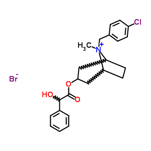 63977-82-2  8-(4-chlorobenzyl)-3-{[hydroxy(phenyl)acetyl]oxy}-8-methyl-8-azoniabicyclo[3.2.1]octane bromide
