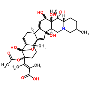 63982-55-8  (2E)-3-[(5xi,9xi,12xi,14xi,17xi)-3-(acetyloxy)-4,12,16,17,20-pentahydroxy-4,9-epoxycevan-3-yl]-2-methylbut-2-enoic acid