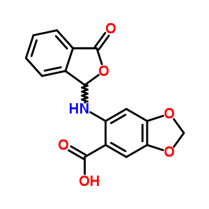 64179-32-4  6-[(3-oxo-1,3-dihydro-2-benzofuran-1-yl)amino]-1,3-benzodioxole-5-carboxylic acid