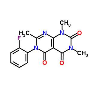 64467-26-1  6-(2-fluorophenyl)-1,3,7-trimethylpyrimido[4,5-d]pyrimidine-2,4,5(1H,3H,6H)-trione