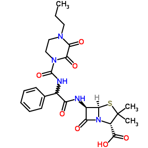 65125-88-4  (2S,5R,6R)-6-{[{[(2,3-dioxo-4-propylpiperazin-1-yl)carbonyl]amino}(phenyl)acetyl]amino}-3,3-dimethyl-7-oxo-4-thia-1-azabicyclo[3.2.0]heptane-2-carboxylic acid