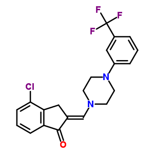 65201-33-4  (2E)-4-chloro-2-({4-[3-(trifluoromethyl)phenyl]piperazin-1-yl}methylidene)-2,3-dihydro-1H-inden-1-one