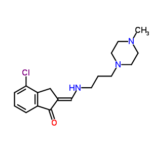 65201-35-6  (2E)-4-chloro-2-({[3-(4-methylpiperazin-1-yl)propyl]amino}methylidene)-2,3-dihydro-1H-inden-1-one