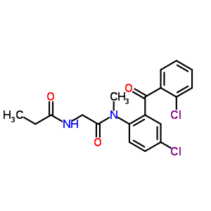 65808-67-5  N-{2-[{4-chloro-2-[(2-chlorophenyl)carbonyl]phenyl}(methyl)amino]-2-oxoethyl}propanamide