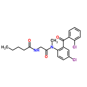 65808-69-7  N-{2-[{4-chloro-2-[(2-chlorophenyl)carbonyl]phenyl}(methyl)amino]-2-oxoethyl}pentanamide