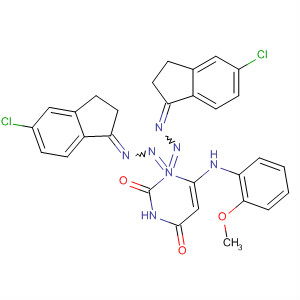 620975-54-4  2,4(1H,3H)-Pyrimidinedione, 6-[(2-methoxyphenyl)amino]-,bis[(5-chloro-2,3-dihydro-1H-inden-1-ylidene)hydrazone]