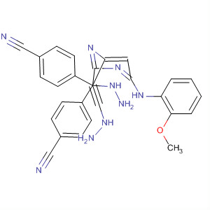 620976-03-6  Benzonitrile,4,4'-[[6-[(2-methoxyphenyl)amino]-2,4-pyrimidinediyl]bis(2-hydrazinyl-1-ylidenemethylidyne)]bis-