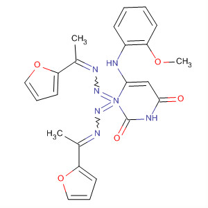 620977-16-4  2,4(1H,3H)-Pyrimidinedione, 6-[(2-methoxyphenyl)amino]-,bis[[1-(2-furanyl)ethylidene]hydrazone]