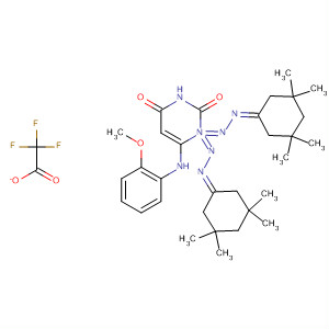 620977-25-5  2,4(1H,3H)-Pyrimidinedione, 6-[(2-methoxyphenyl)amino]-,bis[(3,3,5,5-tetramethylcyclohexylidene)hydrazone],mono(trifluoroacetate)