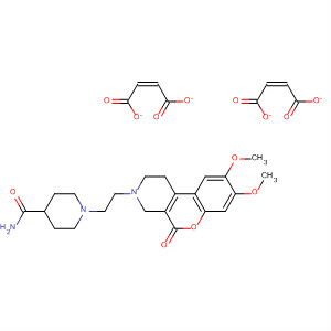 62124-25-8  4-Piperidinecarboxamide,1-[2-(1,5-dihydro-8,9-dimethoxy-5-oxo-2H-[1]benzopyrano[3,4-c]pyridin-3(4H)-yl)ethyl]-, (2Z)-2-butenedioate (1:2)