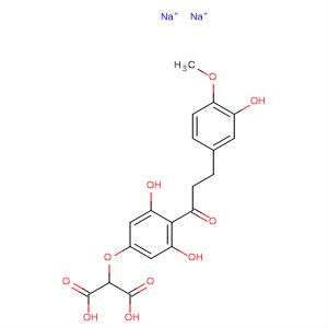 62152-40-3  Propanedioic acid,[3,5-dihydroxy-4-[3-(3-hydroxy-4-methoxyphenyl)-1-oxopropyl]phenoxy]-,disodium salt