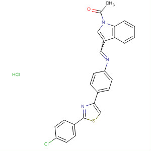 62189-36-0  1H-Indole,1-acetyl-3-[[[4-[2-(4-chlorophenyl)-4-thiazolyl]phenyl]imino]methyl]-,monohydrochloride