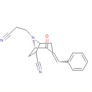 62214-80-6  8-Azabicyclo[3.2.1]octane-8-propanenitrile,6-cyano-2-oxo-3-(phenylmethylene)-, exo-