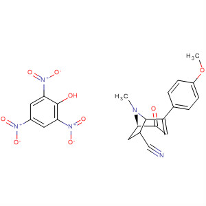 62215-15-0  8-Azabicyclo[3.2.1]oct-3-ene-6-carbonitrile,4-(4-methoxyphenyl)-8-methyl-2-oxo-, endo-, compd. with2,4,6-trinitrophenol (1:1)