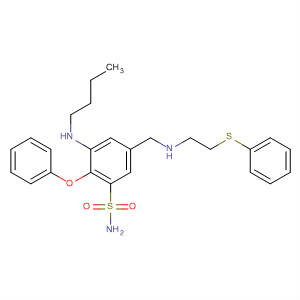 62274-57-1  Benzenesulfonamide,3-(butylamino)-2-phenoxy-5-[[[2-(phenylthio)ethyl]amino]methyl]-