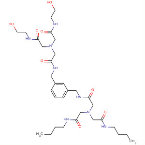 61935-06-6  Acetamide,N-[[3-[[[[bis[2-(butylamino)-2-oxoethyl]amino]acetyl]amino]methyl]phenyl]methyl]-2-[bis[2-[(2-hydroxyethyl)amino]-2-oxoethyl]amino]-