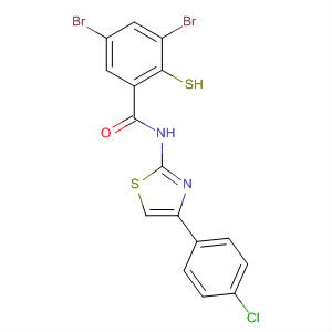 61954-38-9  Benzamide, 3,5-dibromo-N-[4-(4-chlorophenyl)-2-thiazolyl]-2-mercapto-