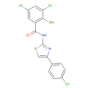 61954-61-8  Benzamide, 3,5-dichloro-N-[4-(4-chlorophenyl)-2-thiazolyl]-2-mercapto-