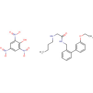 61956-62-5  Acetamide, 2-(butylamino)-N-[(3-ethoxyphenyl)phenylmethyl]-, compd.with 2,4,6-trinitrophenol (1:1)