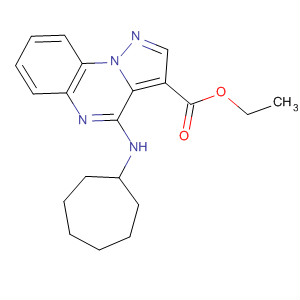 62040-11-3  Pyrazolo[1,5-a]quinoxaline-3-carboxylic acid, 4-(cycloheptylamino)-,ethyl ester