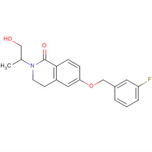 620605-95-0  1(2H)-Isoquinolinone,6-[(3-fluorophenyl)methoxy]-3,4-dihydro-2-(2-hydroxy-1-methylethyl)-