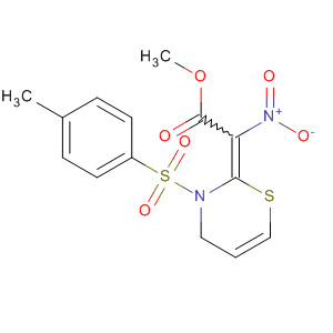 61636-15-5  Acetic acid,nitro[tetrahydro-3-[(4-methylphenyl)sulfonyl]-2H-1,3-thiazin-2-ylidene]-,methyl ester