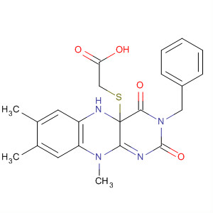 61636-56-4  Acetic acid,[[3,4,5,10-tetrahydro-7,8,10-trimethyl-2,4-dioxo-3-(phenylmethyl)benzo[g]pteridin-4a(2H)-yl]thio]-