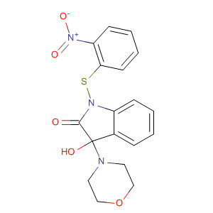 61639-73-4  2H-Indol-2-one,1,3-dihydro-3-hydroxy-3-(4-morpholinyl)-1-[(2-nitrophenyl)thio]-