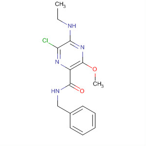 61653-74-5  Pyrazinecarboxamide,6-chloro-5-(ethylamino)-3-methoxy-N-(phenylmethyl)-