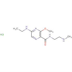 61653-75-6  Pyrazinecarboxamide,5-(ethylamino)-3-methoxy-N-[2-(methylamino)ethyl]-, hydrochloride