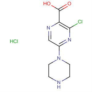61655-84-3  Pyrazinecarboxylic acid, 3-chloro-5-(1-piperazinyl)-, monohydrochloride