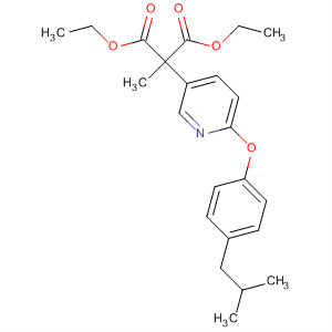 61659-02-7  Propanedioic acid, methyl[6-[4-(2-methylpropyl)phenoxy]-3-pyridinyl]-,diethyl ester
