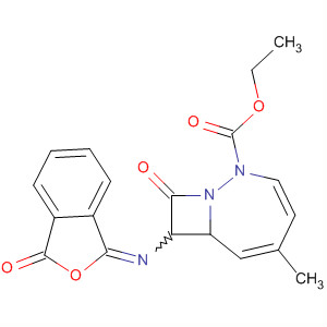 61767-19-9  1,2-Diazabicyclo[5.2.0]nona-3,5-diene-2-carboxylic acid,5-methyl-9-oxo-8-[(3-oxo-1(3H)-isobenzofuranylidene)amino]-, ethylester, cis-