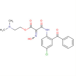 61801-51-2  Propanoic acid,3-[(2-benzoyl-4-chlorophenyl)amino]-2-(hydroxyimino)-3-oxo-,2-(dimethylamino)ethyl ester