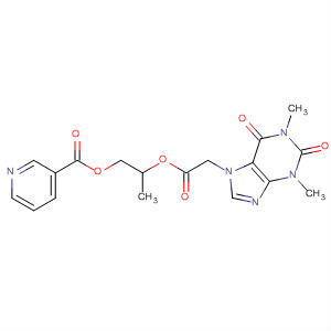 61379-45-1  7H-Purine-7-acetic acid, 1,2,3,6-tetrahydro-1,3-dimethyl-2,6-dioxo-,1-methyl-2-[(3-pyridinylcarbonyl)oxy]ethyl ester
