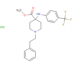 61380-00-5  4-Piperidinecarboxylic acid,1-(2-phenylethyl)-4-[[4-(trifluoromethyl)phenyl]amino]-, methyl ester,monohydrochloride