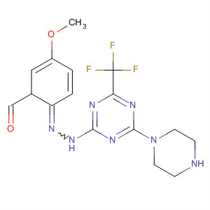 61404-23-7  Benzaldehyde, 4-methoxy-,[4-(1-piperazinyl)-6-(trifluoromethyl)-1,3,5-triazin-2-yl]hydrazone