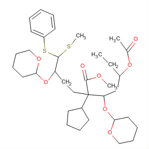 61408-35-3  Cyclopentaneheptanoic acid,5-(acetyloxy)-2-[4-(methylthio)-4-(phenylthio)-3-[(tetrahydro-2H-pyran-2-yl)oxy]butyl]-3-[(tetrahydro-2H-pyran-2-yl)oxy]-, methyl ester
