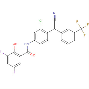 61438-20-8  Benzamide,N-[3-chloro-4-[cyano[3-(trifluoromethyl)phenyl]methyl]phenyl]-2-hydroxy-3,5-diiodo-