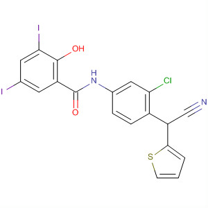 61438-45-7  Benzamide,N-[3-chloro-4-(cyano-2-thienylmethyl)phenyl]-2-hydroxy-3,5-diiodo-