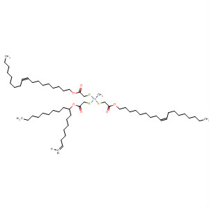 61467-78-5  8-Oxa-3,5-dithia-4-stannahexacos-17-enoic acid,4-methyl-4-[[2-(9-octadecenyloxy)-2-oxoethyl]thio]-7-oxo-,9-octadecenyl ester, (Z,Z,Z)-