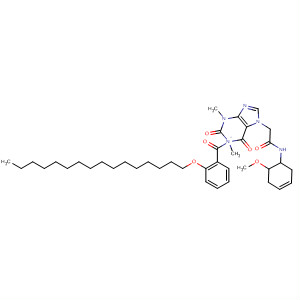 61526-64-5  7H-Purine-7-acetamide,a-[2-(hexadecyloxy)benzoyl]-1,2,3,6-tetrahydro-N-(2-methoxyphenyl)-1,3-dimethyl-2,6-dioxo-
